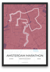 Amsterdam Marathon Map - Mapmyruns - Custom Marathon Poster