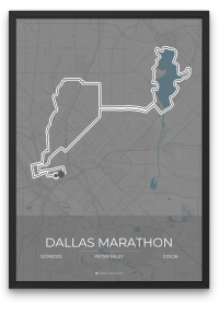 Dallas Marathon Poster - Mapmyruns - Custom Marathon Poster