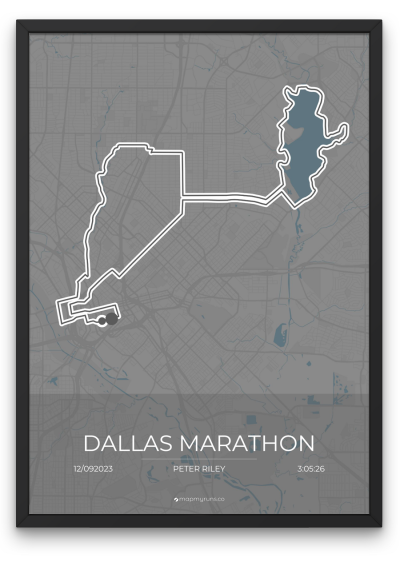 Dallas Marathon Poster - Mapmyruns - Custom Marathon Poster