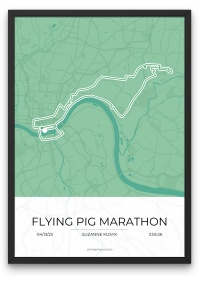 Flying Pig Marathon Poster - Mapmyruns - Custom Marathon Posters