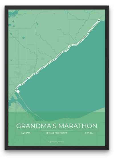 Grandma's Marathon Poster - Mapmyruns - Custom Marathon Poster