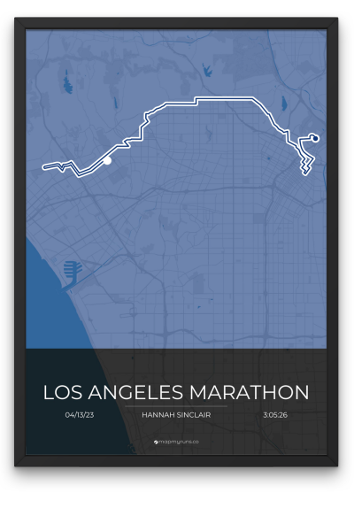 Los Angeles Marathon - Mapmyruns - Custom Marathon Posters