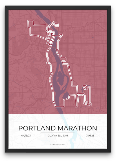 Portland Marathon Poster - Mapmyruns - Custom Marathon Posters