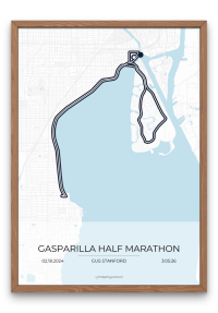 Mapmyruns.co - Custom Marathon maps - Gasparilla Half Marathon Poster