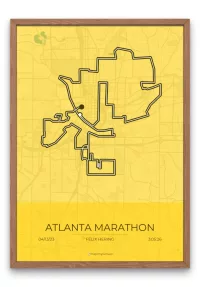 mapmyruns.co - Atlanta Marathon Quick Gold - Custom marathon poster