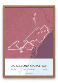 mapmyruns.co - custom marathon maps - Barcelona Marathon Speedy Red Bright Run