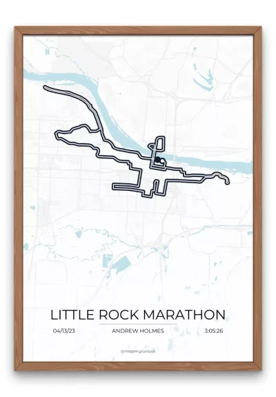 mapmyruns.co - custom marathon poster - Little Rock Marathon Bright