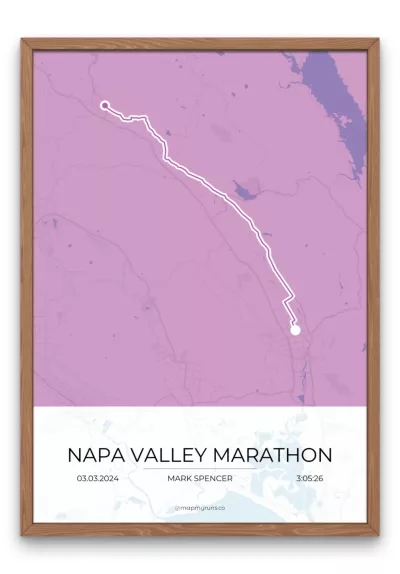 mapmyruns.co - custom marathon posters - Napa Valley Marathon Purple Bright