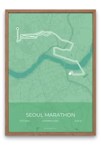 mapmyruns.co - custom marathon posters - seoul marathon lively green full color style