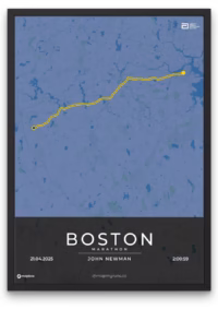 Boston Marathon poster - mapmyruns.co - custom marathon posters