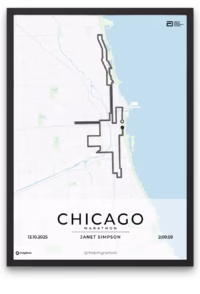 Chicago Marathon poster - mapmyruns.co - custom marathon maps