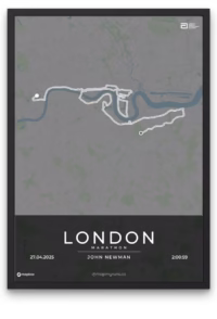 London Marathon poster - mapmyruns.co - custom marathon posters