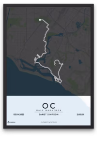OC Half Marathon Poster - mapmyruns.co - Custom Half Marathon posters