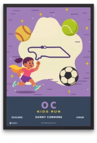 OC Kids Run Sports Champ Girls - mapmyruns.co - custom kids race posters
