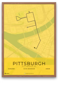 Pittsburgh 5K Poster - mapmyruns.co - Custom race posters