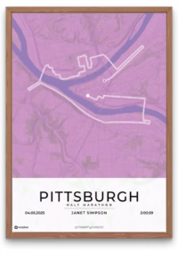 Pittsburgh Half Marathon - mapmyruns - custom half marathon poster