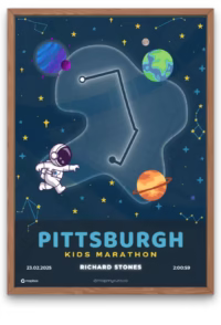 Pittsburgh Kids Marathon Poster - mapmyruns.co - Custom race posters