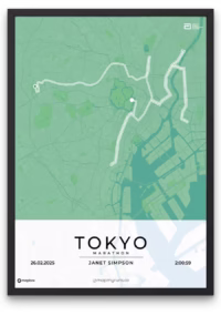 Tokyo Marathon poster - mapmyruns.co - custom marathon posters