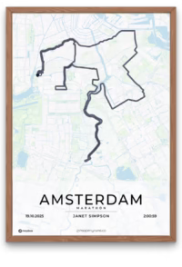 Amsterdam Marathon Bright - mapmyruns.co - custom marathon posters