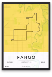 Fargo 10K Gold - mapmyruns.co - Custom 10K posters