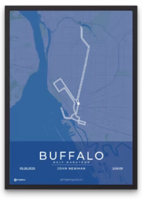 Buffalo Half Marathon Blue - mapmyruns.co - custom half marathon maps
