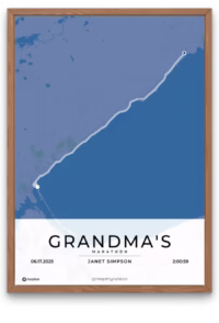 Grandma's Marathon Blue - mapmyruns.co - custom marathon posters