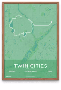 Twin Cities Marathon - custom marathon poster - mapmyruns.co